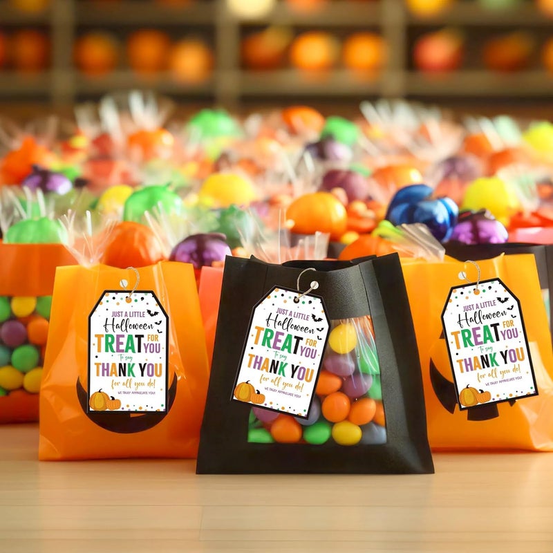 g2plus Halloween Thank You Tags, 50PCS Happy Halloween Tags, Pumpkin Thank You for All You Do Paper Gift Tag with String for Candy Bags, Gift Wrapping, Party Favors - Image 4